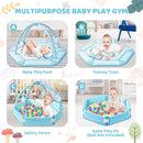 Baby Gym Play Mat, 8-in-1 Tummy Time Mat & Ball Pit with 6 Toys, Washable Baby Activity Mat for Visual, Hearing, Sensory, Motor Development, Baby Gift for Newborn Infant 0-3-6-9-12 Months (Blue) by TinyTreasures Baby Boutique