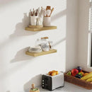 16 Inch Floating Shelves, 8 Inch Deep Floating Shelves for Wall, Hanging Shelf with Invisible Brackets, Deep Shelves for Bathroom, Bedroom, Living Room, Oak, Set of 2 by CozyNest Decor