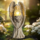 Angel Statues for Garden-Garden Angels Outdoor Statue - Solar Angels Figurines Holding Glass Ball for Outdoor Decor or Housewarming Gift by GreenHaven Gardens