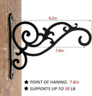 2 Pieces 8-Inch Outdoor Decorative Iron Wall Hooks for Hanging Lanterns Indoor Plants Hummingbird Feeders, Black by GreenHaven Gardens