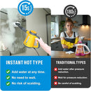 Handheld Pressurized Steam Cleaner - 15s Quick Start, Multi-Functional for Home, Kitchen, Bathroom, 8 Attachments, Chemical-Free, Safe & Efficient Cleaning Solution, Yellow & Grey by TinyTreasures Baby Boutique