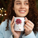 Dahlia Flower Design Coffee Mug, Personalized Name On Red Floral Cup, Custom Ceramic Mug For Flower Lovers, Customized Dahlia Accent Cup 11oz Or 15oz, Floral Decorative Mug Gift by CozyNest Decor