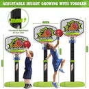 3 in 1 Toddler Basketball Hoop and Tee Ball Set for Boys: Kids Baseball Tee with Automatic Pitching Machine Adjustable Height Indoor and Outdoor Sports Toys Christmas Birthday Gifts for Boy Age 3-12 by TinyTreasures Baby Boutique