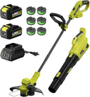 SEYVUM 20V String Trimmer and Leaf Blower Combo Kit, 12-inch Cordless Weed Trimmer with 6 Pcs Grass Cutter Spool Line, 500 CFM Electric Leaf Blower for Lawn Care with 2 X 4.0Ah Battery and Charger by GreenHaven Gardens
