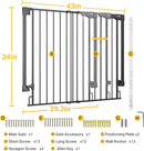 Cumbor 34" Extra Tall No Bottom Bar Baby Gate for Stairs, Auto Close Dog Gate Indoor for Larger Pets, 29.2-43" Hardware Mounted Safety Gate for Doorways, Wide Walk Thru Door for Easy Access (Black) by TinyTreasures Baby Boutique
