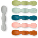 Simka Rose Silicone Baby Spoons Self Feeding (6 Pack)- First Stage Infant Spoons for Babies & Toddlers- Baby Led Weaning Shallow Spoons- Easy on Gums- 6 Months+ -Dishwasher Microwave Safe by TinyTreasures Baby Boutique