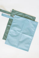 Tiny Twinkle Mess proof Waterproof Wet Dry Bag,2pk Reusable Wet Bags for Swimsuits&Baby Clothes,Leakproof Wet Bag,Waterproof Bag for Travel&Diaper bag,Wet Bags for Baby (Slate, Olive) by TinyTreasures Baby Boutique