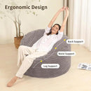 3FT Memory Foam Bean Bag Chair for Adults/Teens, Bean Bag Sofa with Fluffy Removable Cover, for Living Room Bedroom, Grey by CozyNest Decor