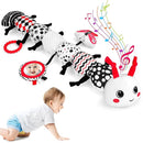 Baby Toys 0-12 Months - Musical Caterpillar Stuffed Animal Soft Plush Toys for Infant Girls Boys 3 6 12 Months Tummy Time Sensory High Contrast Black White Newborn Toys Gifts, W/ Mirror Rattle by TinyTreasures Baby Boutique