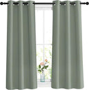 NICETOWN Short Blackout Sage Green Curtains & Drapes for Bedroom - Energy Saving Thermal Insulated Solid Grommet Room Darkening Small Window Treatments for Kitchen/Cafe (2 Panels, W37 x L48) by TinyTreasures Baby Boutique
