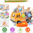 Aliex 38PCS Kids Wooden Truck Tool Set with Toy Drill for Toddlers Ages 3 4 5 6,Montessori STEM Educational Learning Construction Workbench Pretend Play Tool Kit,Birthday Sensory Gift for Boys Girls by TinyTreasures Baby Boutique