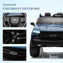 Hetoy 24V 2-Seater Truck Licensed Chevrolet Silverado Ride On Car Toy w/Parent Remote Control,4xSpring Suspension, 3 Speeds, Wireless Music, MP3 Player, Electric Vehicle Car for Kids, Blue by TinyTreasures Baby Boutique