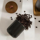 Black Ceramic Canister Set with Wooden Lid, 3-Piece Food Storage Jars for Kitchen Counter, Storage Container for Coffee, Tea, Spice, Sugar, Grains, Salt by CozyNest Decor