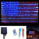 MUYUN American Flag Lights Solar Powered&Plug-in, 420LED Flag Net Light with Remote, 8 Modes Fairy String Light for Christmas Decorations Party Home Decor July 4th Independence Day by GreenHaven Gardens