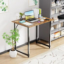 PayLessHere | 32 Inch Computer Desk | Brown | Office Desk with Metal Frame, Adjustable Feet | Water-Resistant, Scratchproof Surface | Sturdy Writing Table for Home Office or Study | Pack of 2 by CozyNest Decor