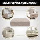 PrinceDeco Stretch Velvet Couch Cushion Cover,Soft Fitted Cushion Slipcover for Arm Chair Sofa Cushion Furniture Protector Seat Cushion Sofa Cover Width Up to 29.5", Oatmeal by CozyNest Decor