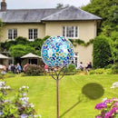 VCUTEKA Solar Outdoor Lights Garden Decor Mosaic Solar Garden Lights Waterproof Glass Ball LED Pathway Stake Light for Landscape Lawn Patio Yard Decoration 6 inch, Blue by CozyNest Decor