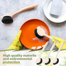 16 Pack Dish Brush with Handle Dish Scrubber Brush with Built-in Scraper Kitchen Scrub with Stiff Bristles Long Scrubber for Home Restaurant Pot Sink Washing Cleaning Supplies, Beige by CozyNest Decor