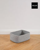 KALLAX Small Woven Basket, 13.5 x 9.5 x 5 Inches, Storage Basket for Organizing, Cute Small Rope Shelf Closet Cube Storage Bins Baskets for Shelves, Dog Toy Gift Baskets Empty, 3 Packs, Mixed Grey by TinyTreasures Baby Boutique