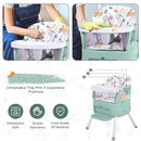 4 in 1 Portable Baby High Chair,Convertible Highchair for Babies and Toddlers-Foldable Infant Booster Seat,Carry Small Box,Dining Chair,Toddler High Chair with 5-Point Harness,Removable Tray-Green by TinyTreasures Baby Boutique
