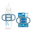 Dr. Brown's Narrow Baby Bottle Handles, 100% Silicone, Easy Grip Removable Handles for Bottle to Sippy Cup Transition, Blue, 4m+ by TinyTreasures Baby Boutique