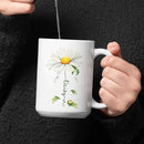 Lovely Daisy Flower Ceramic Mug, Customized Name On Floral Coffee Cup, Personalized Floral Accent Mug 11oz 15oz, Custom Daisy Lover Cup, Gift For Friend And Coworker, Novelty Daisy Mug by CozyNest Decor