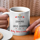 Mom Grandma Promoted To Great Grandma Coffee Mug Cup 11 15 Oz, Personalized New Great-Grandmother Ceramic Coffee Cup EST. 2026, Customized Choose Name White Accent Mug Gift For Pregnancy Announcement by TinyTreasures Baby Boutique