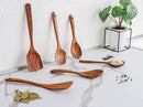 Zulay Kitchen 6-Piece Wooden Cooking Spoons Set – Heat-Resistant, Smooth Teak Utensils with Comfort Grip – Lightweight & Durable – Easy to Clean, Perfect for Non-Stick Cookware by CozyNest Decor