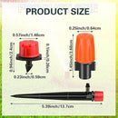 30 Pcs Drip Irrigation Kits with 10 Pcs 1/4 Drip Irrigation Emitters10 Pcs 360 Degree Adjustable Irrigation Drippers Sprinklers and 10 Pcs 3 Way Atomizing Nozzles for (4-7mm) Watering Patio by GreenHaven Gardens