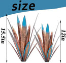 Jesokiibo Tequila Rustic Sculpture DIY Metal Agave Plant Home Decor Rustic Hand Painted Metal Agave Garden Ornaments Outdoor Decor Figurines Home Yard Decorations Stakes Lawn Ornaments (Blue 4PCS) by GreenHaven Gardens