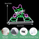 Cat DJ Player Neon Sign Dimmable DJ Player Led Neon Light for Wall Decor USB Powered Cool Neon Light Sign for Bar Party Man Cave Bedroom Art Wall Decoration by CozyNest Decor