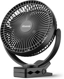 Koonie 10000mAh Clip on Fan Rechargeable, 8-Inch Battery Operated Desk Fan, USB Fan, 4 Speeds, Strong Airflow, Sturdy Clamp for Golf Cart Office Desk Outdoor Travel Camping Tent Gym Treadmill,Black by TinyTreasures Baby Boutique