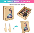 Wooden Puzzle for Adults, Mermaid Wooden Jigsaw Puzzles(15.3 * 23.4in-500pcs), Beautiful Wooden Puzzle with Box Birthday Gifts for Adults and Kids Family Game by TinyTreasures Baby Boutique