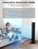 ZAFRO Tower Fan for Bedroom, 90° Oscillating Fan with 12H Timer, 37”Standing Fans with Remote, Bladeless Fan with 4 Modes & 3 Speeds, Black by CozyNest Decor