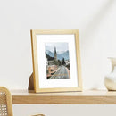 Vittanly 8x10 Picture Frames Set of 9, Shatter Resistant Plexiglass, Display 5x7 Pictures with Mat or 8x10 without Mat, Photo Frames for Wall or Tabletop, Engineered Wood, OAK by CozyNest Decor