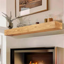 48x8x5 Fireplace Mantel - Handcrafted Rustic Solid Wood Wall Mounted Floating Shelf with Invisible Heavy Duty Wood Bracket (Natural) by CozyNest Decor