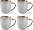 GBHOME Ceramic Coffee Mugs Set of 4, 12oz Stoneware Coffee Mugs Set For Dad Mom Women MEN, Light Weight Coffee Cups for Latte/Tea/Beer/Hot Cocoa, Dishwasher & Microwave Safe by CozyNest Decor