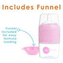 PopYum 5 oz Pink Anti-Colic Formula Making/Mixing/Dispenser Baby Bottles, 2-Pack with