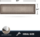 PURRUGS Dirt Trapping Door Mat 24" x 84", Non-Slip/Skid Machine Washable Entryway Rug, Shoes Scraper, Area Rug, Super Absorbent Welcome Mat for Muddy Wet Shoes and Paws, Beige & Grayish Brown by CozyNest Decor