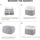 OIAHOMY Storage baskets for Shelf, Toy Storage Basket, Collapsible Storage Bins, Blanket Basket Living Room, Closet Storage for Bedroom, 15 x 9.8 x 11.8 Inches-Pack of 2-Grey, FSB-H-P-01 by TinyTreasures Baby Boutique