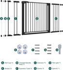 BABELIO 36-57" Extra Wide Baby/Dog Gate, Auto Close for The House, Stairs and Doorways, Pressure Mounted for Pet with Large Walk Thru Door, No Need Tools and Drilling, Black by TinyTreasures Baby Boutique