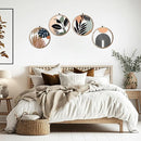 Qunclay 4 Pieces Boho Wall Art Wooden Bohemian Wall Decor Hanging Art Nursery Decor Farmhouse Geometric Hanging 10 Inch Aesthetic Wood Minimalist for Apartment Bedroom(Elegant) by CozyNest Decor
