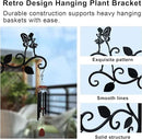 Hanging Plants Bracket 12" Angel Planter Outdoor Hooks Hangers for Flower Baskets Pot Bird Feeder Wind Chimes Lanterns Patio Garden Outdoor Indoor Metal Black, 4 Pack