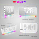 Projection Alarm Clock for Bedroom Ceiling,RGB Digital Clocks with 10 Colors RGB Night Light,Loud Alarm Clock for Heavy Sleepers,USB C Charger Port,Snooze,12/24H,Auto Dimming by TinyTreasures Baby Boutique