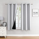 ChrisDowa 100% Blackout Curtains for Bedroom with Black Liner, 2 Thick Layers Total Blackout Thermal Insulated Grommet Window Curtains 2 Panels Set (Greyish White, 42 x 63 Inch) by TinyTreasures Baby Boutique