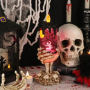 Eldnacele Halloween Snow Globe Candles Lighted Lamp USB Powered Battery Operated Spooky Spinning Water Glittering Tornado Flameless Candles Skeleton Hand Holder Halloween Centerpiece Decor(Ghost) by CozyNest Decor