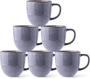 AmorArc 12oz Coffee Mugs, Ceramic Coffee Mugs set of 6 for Man, Woman, Dad, Mom, Modern Coffee Mugs with handle for Latte/Cappuccino/Milk/Cocoa. Dishwasher&Microwave Safe, Gray-Reactive Glaze by CozyNest Decor