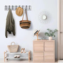 Coat Rack Wall Mount, Wooden Heavy Duty Coat Rack for Wall,8 Triple Coat Hanger Hooks for Hanging Coats,Jacket,Hat,Clothes (Grey White, 8 Hooks) by CozyNest Decor