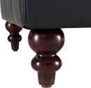 HUIMO Square Leather Storage Ottoman, Black Tufted Large Ottoman for Living Room, Coffee Table with Storage(Black) by CozyNest Decor