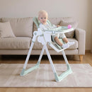 3-in-1 Foldable High Chair for Babies & Toddlers – Adjustable Height, Reclining Seat, 5-Point Safety Harness, Removable Tray, Lockable Wheels, Washable Cushion – Portable & Easy Clean, Green by TinyTreasures Baby Boutique